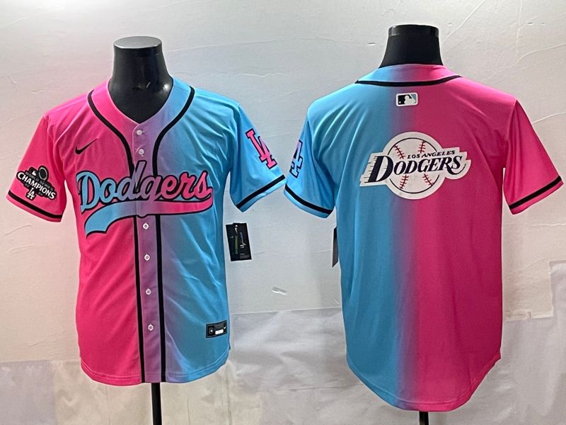 Men 2025 Los Angeles Dodgers Blank Blue pink Game Nike MLB Jersey style 0022->los angeles dodgers->MLB Jersey